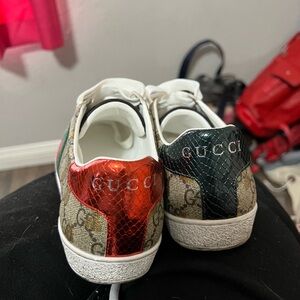 Gucci Kids Metallic Red and Green Sneakers